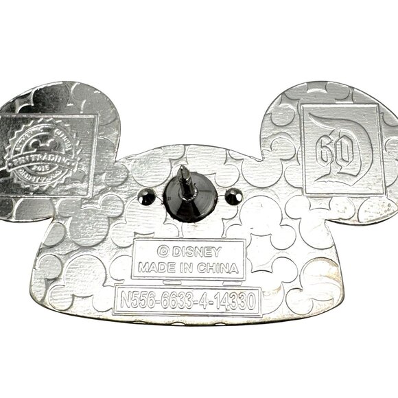Disney Pin 60th Anniversary Diamond Celebration Jeweled Mickey Ears Hat Trading - Picture 4 of 8